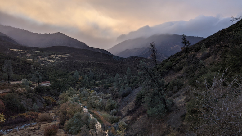 Dusky alpine landscape in Mendocino National Forest