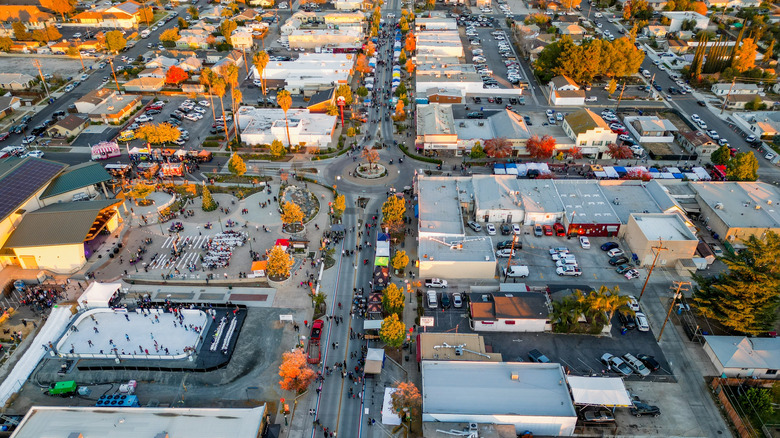 Aerial view of uptown Yucaipa