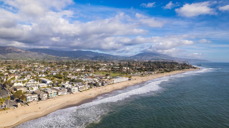 Aerial view of Ventura, California coast