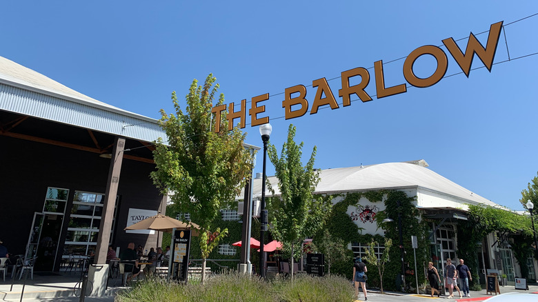 Buildings and a sign reading 'The Barlow'