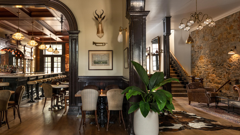 Interior image showing the lobby of the Holbrooke Hotel in Grass Valley, California