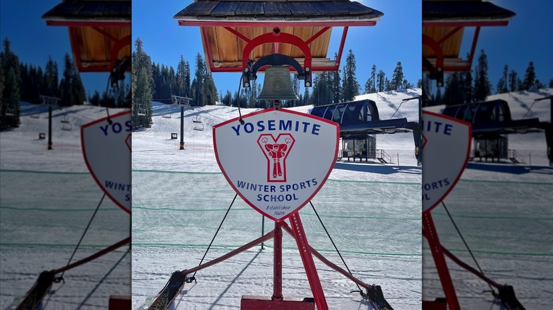 Yosemite Winter Sports School sign at Badger Pass Ski Area