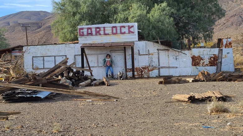 Building with Garlock sign in ghost town