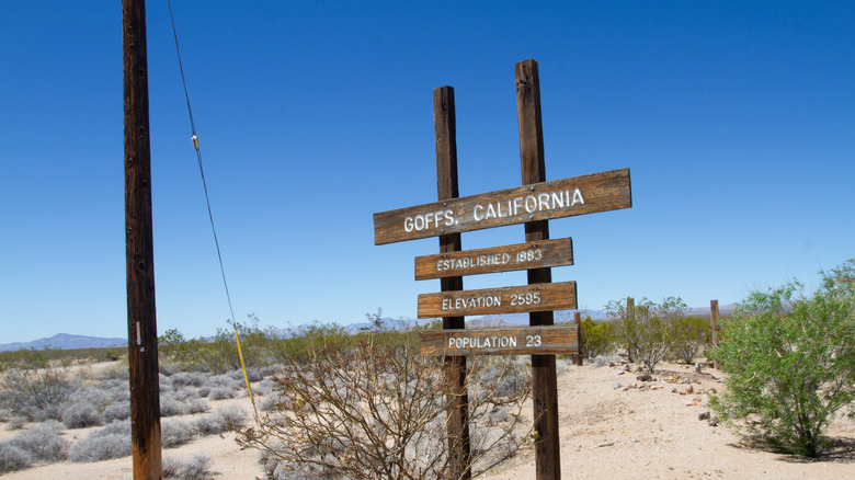 the sign about Goffs, California