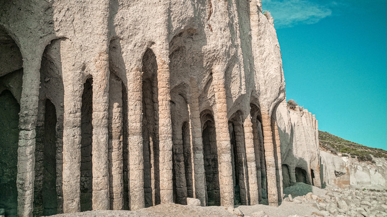 The stone columns of Crowley Lake in California