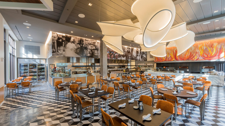 Interior view of Naples Ristorante E Bar, a popular Italian restaurant located inside Downtown Disney, a district within Disneyland Resort in Anaheim, California.