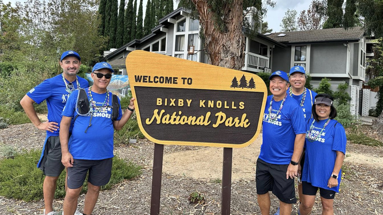 Hikers at at Bixby Knolls "National Park" in Long Beach