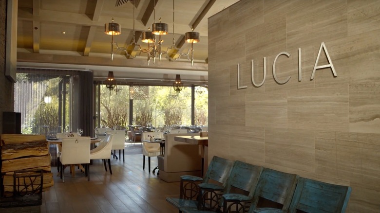 Entrance to Lucia restaurant at Bernardus Lodge & Spa in Carmel Valley