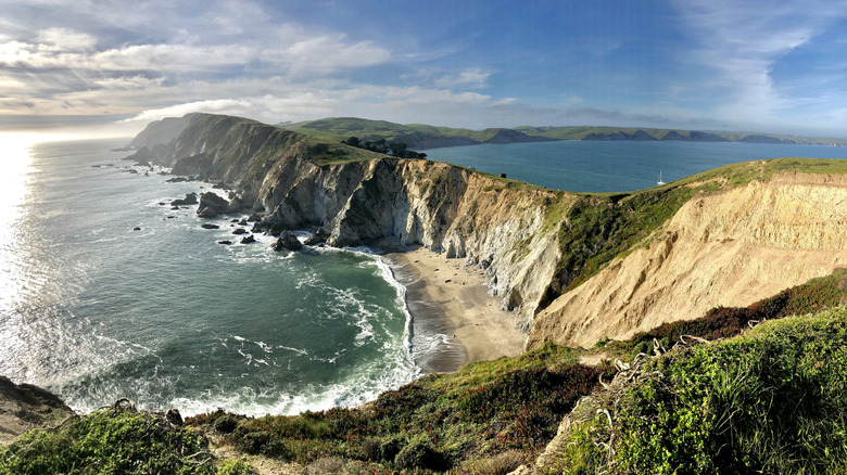 View of the Point Reyes National Seashore from above