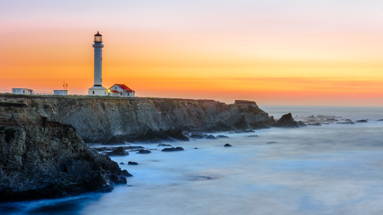 Point Arena Lighthouse at sunset