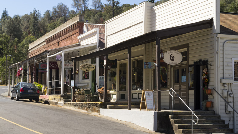 View of some shops along Main Street in Amador City