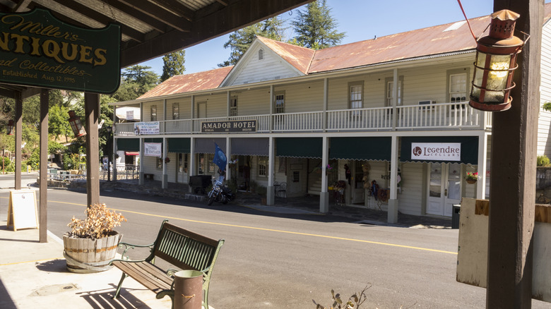 Amador City main street with various shops