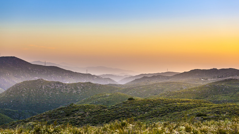 Sunset glows above Cleveland National Forest