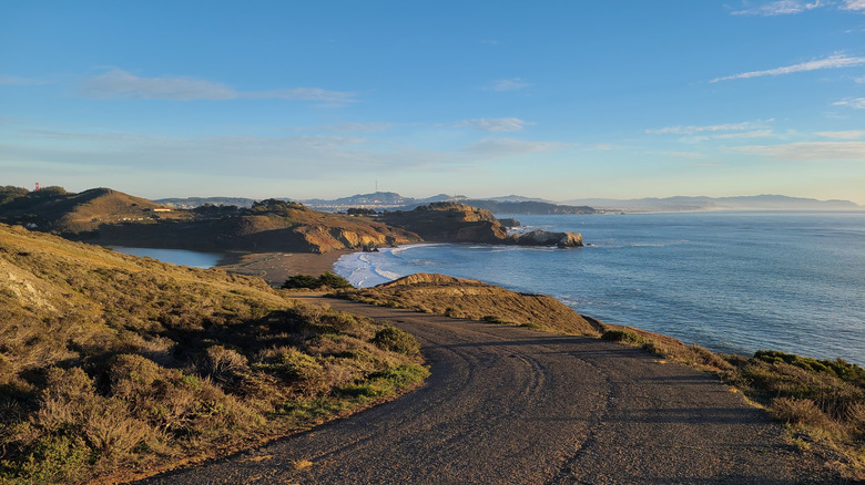 Rodeo Beach trail on a sunny day near San Francisco, California