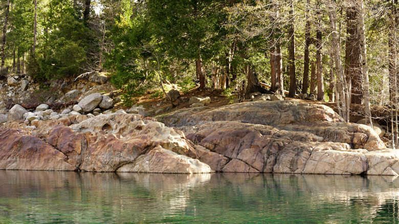 Emerald Pools in California along a rocky forest landscape