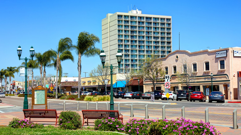 Shops along Third Avenue in Chula Vista, California