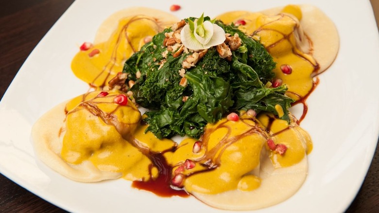 Ravens Ravioli, a signature vegan dish