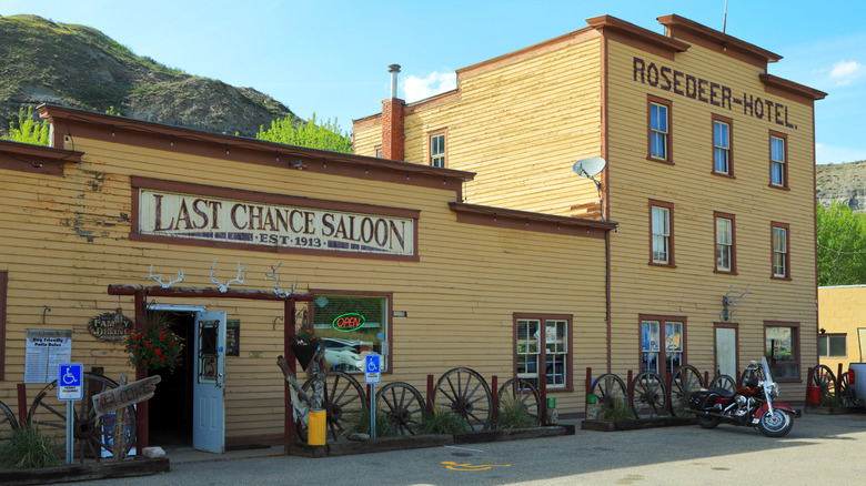 Last Chance Saloon and Rosedeer Hotel in Wayne, Alberta, ghost town