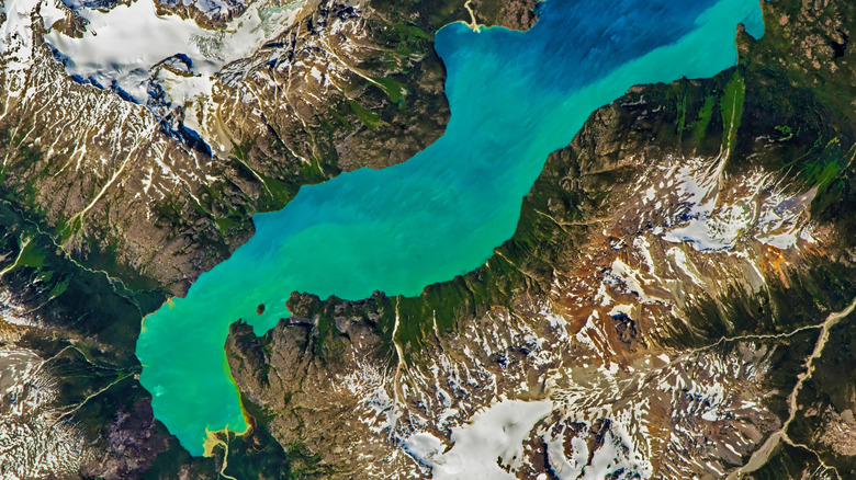 Aerial image of Chilko Lake in British Columbia