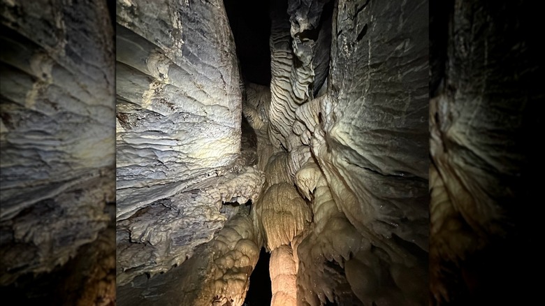 Calcite formations in Horne Lake Caves Park