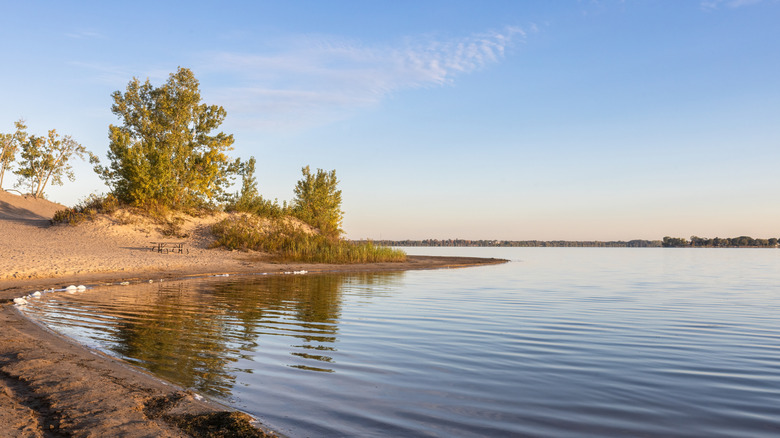 Dune bay beach in the early morning light in Sandbanks Provincial Park, Ontario.