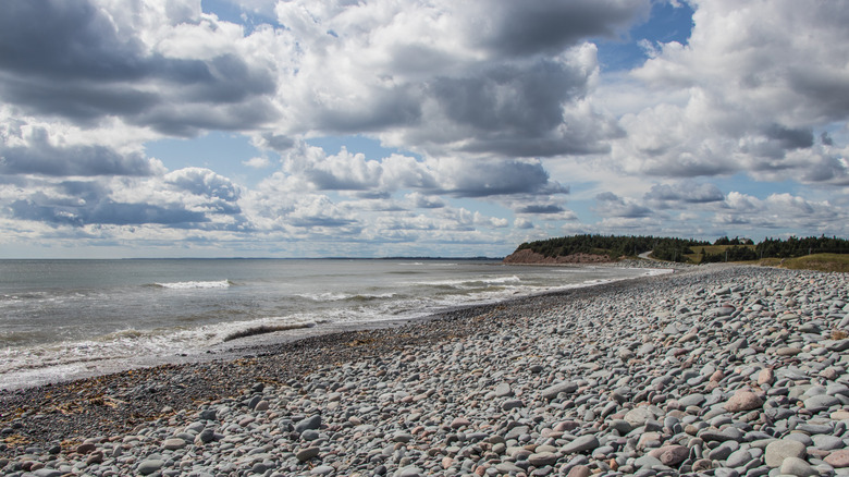 A cloudy day at an empty Lawrencetown Beach Provincial Park