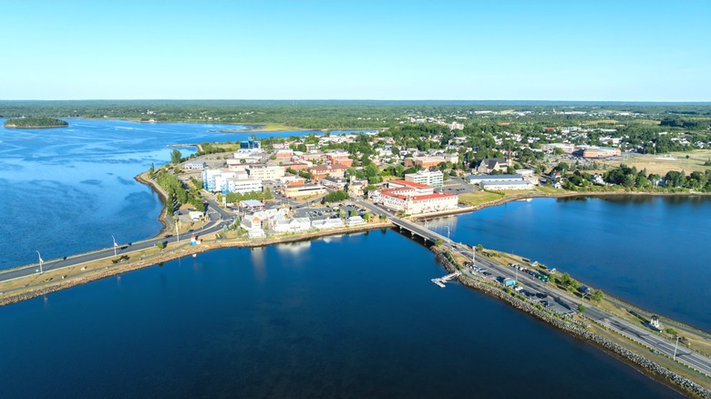 Aerial view of Bathurst in summer