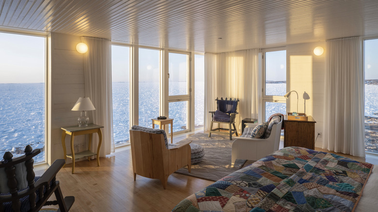 Interior of one of the suites at Fogo Island Inn, a hotel in Newfoundland and Labrador in Canada