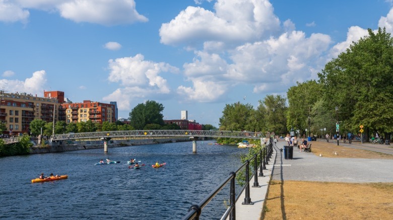 National Historic Site Lachine Canal in Saint-Henri, Montreal.