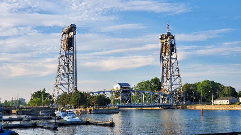 An industrial bridge in Port Colborne, Ontario.