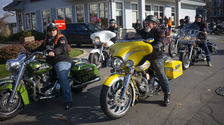 Bikers gathering for Friday the 13th in Port Dover, Ontario