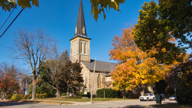 A historic church in Gananoque, Canada