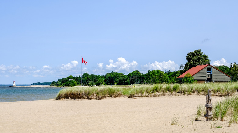 A house sits on the side of Lake Huron in Saugeen Shores
