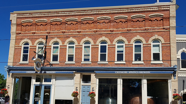 The facade of Creemore Springs Brewery in Canada
