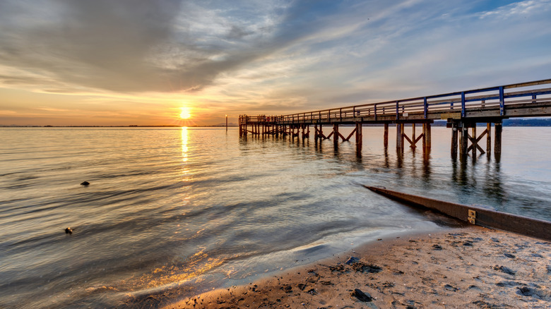 A pier at sunset at Crescent Beach, Surrey, British Columbia, Canada