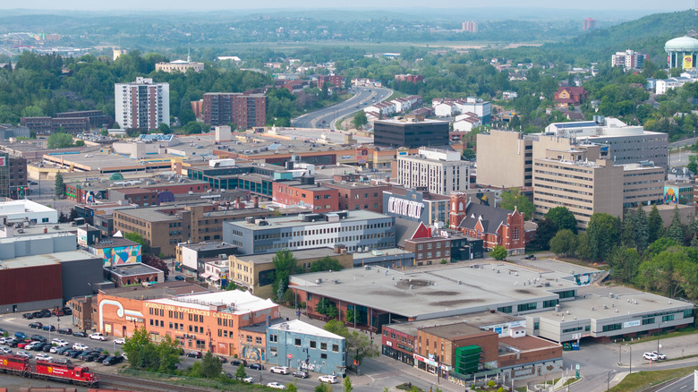 Aerial view of Sudbury, Ontario, near Wanapitei Provincial Park