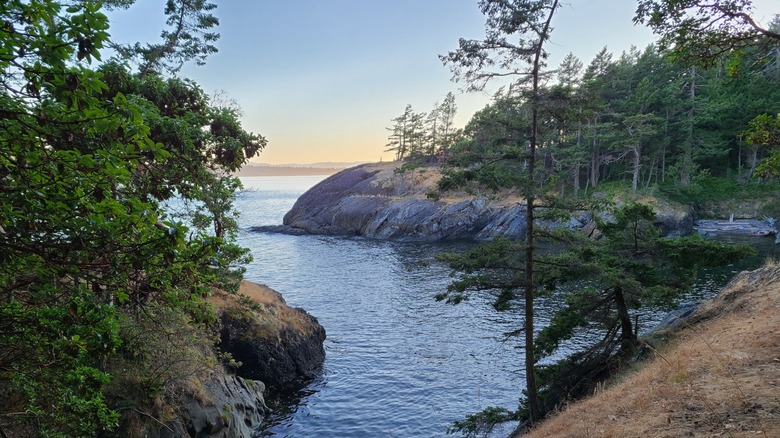 View from the shore at Isle-de-Lis, part of the Gulf Islands National Reserve Park, Canada