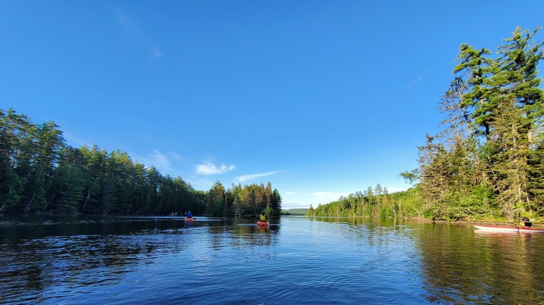 Kayakers on Mattawa river along Mattawa Island