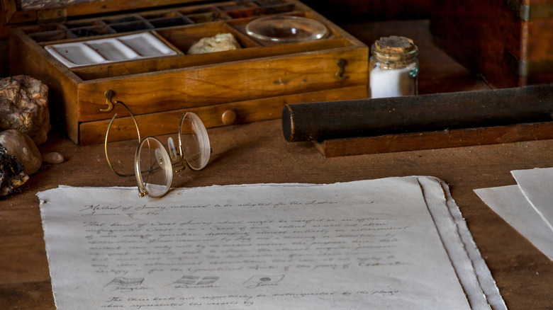 A historic writing desk at the Discovery Harbour in Penetanguishene.