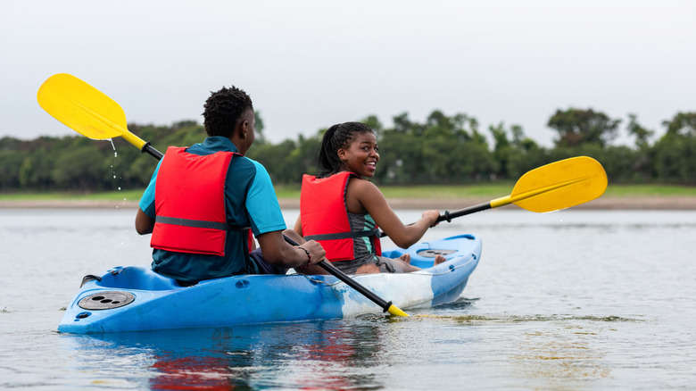 Kayakers on a lake