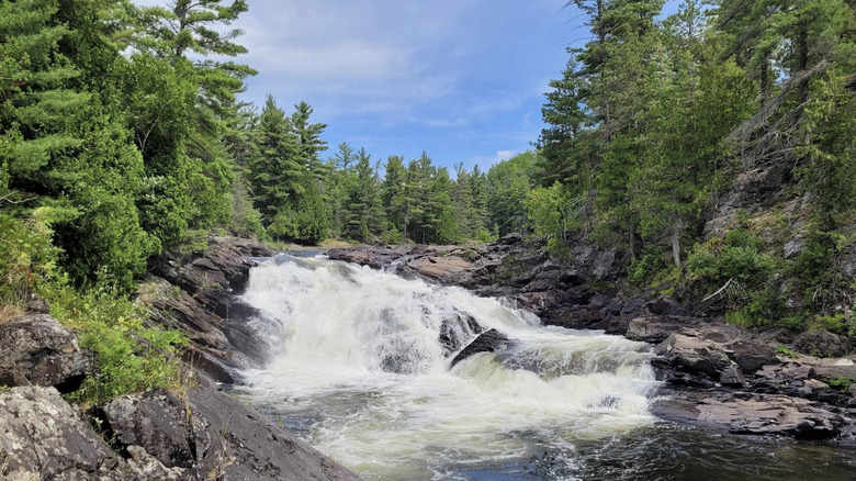 small waterfall in Chutes Provincial Park, Ontario, Canada