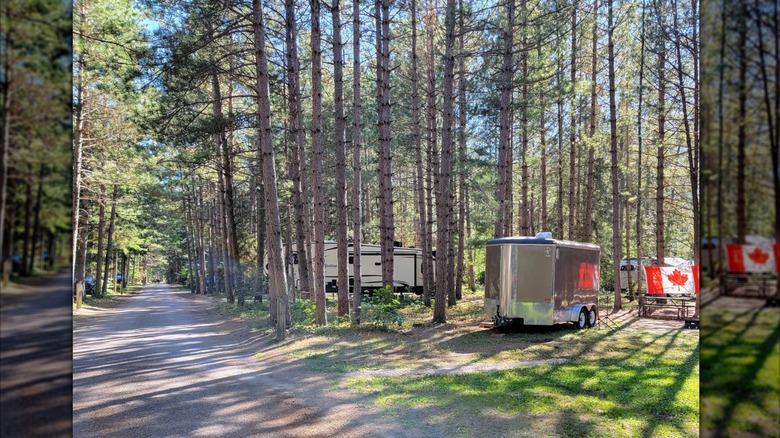 camping space in Chutes Provincial Park, Ontario, Canada