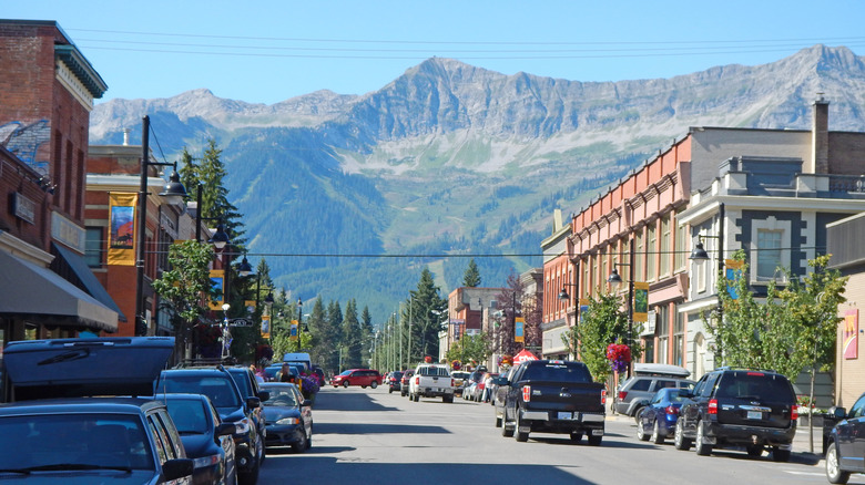 Historic buildings line the streets of Fernie, BC