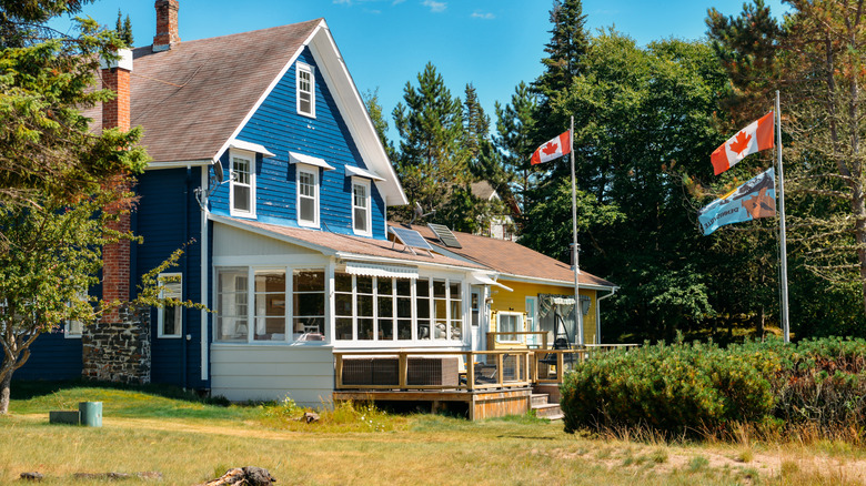 A cottage on the beach at Silver Islet, Ontario