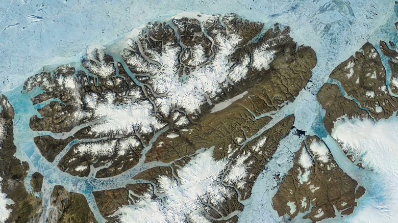 An aerial view of Ellesmere Island, Canada