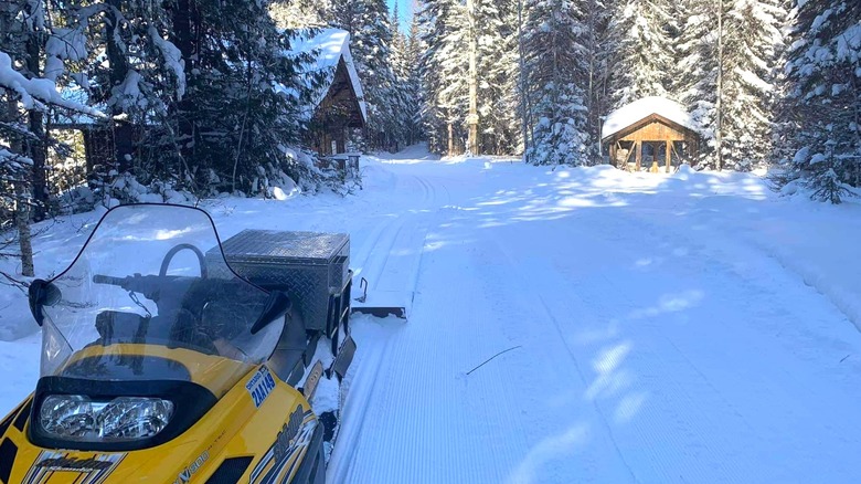 Snowmobile trail at Mattagami Cross Country Ski Club in Smooth Rock Falls, Ontario, Canada