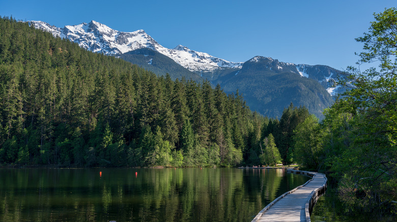 Boardwalk on One Mile Lake in Pemberton, British Columbia