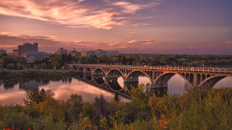 A view of Saskatoon over the river