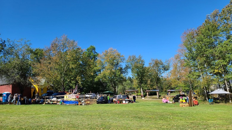 A sunny day at a farmer's market in Blockhouse