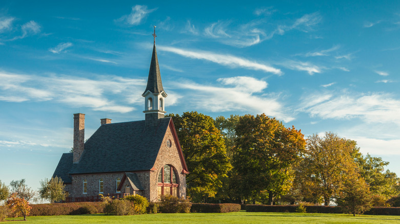 The church at the Grand-Pré National Historic Site, Nova Scotia, Canada